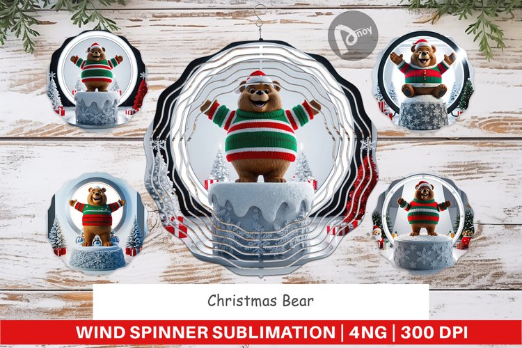 Wind Spinner Christmas Bear