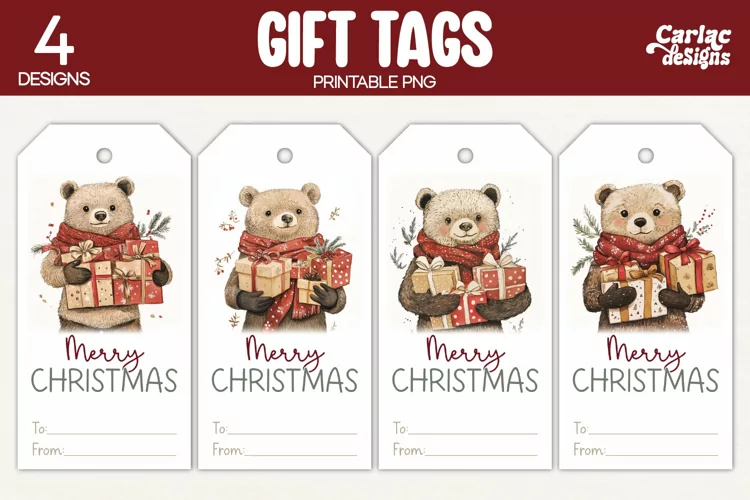 Christmas Gift Tags, Merry Christmas Printable Tags