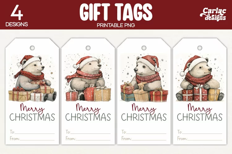 Christmas Gift Tags, Merry Christmas Printable Tags