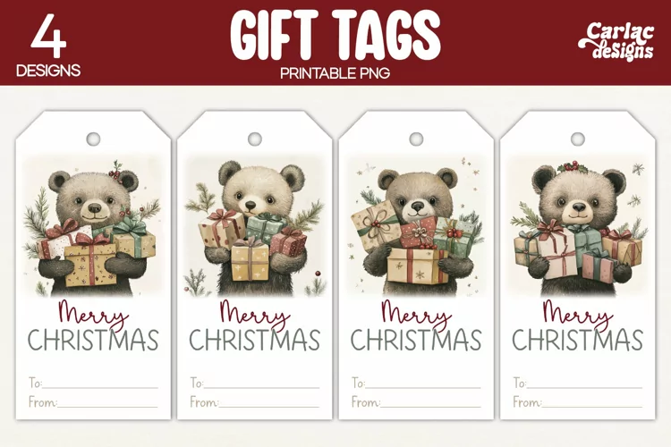 Christmas Gift Tags, Merry Christmas Printable Tags
