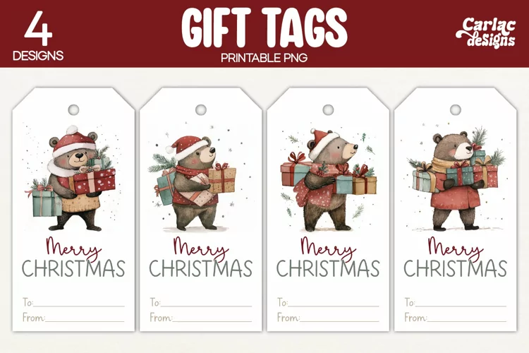 Christmas Gift Tags, Merry Christmas Printable Tags