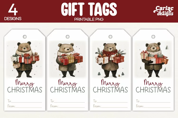 Christmas Gift Tags, Merry Christmas Printable Tags