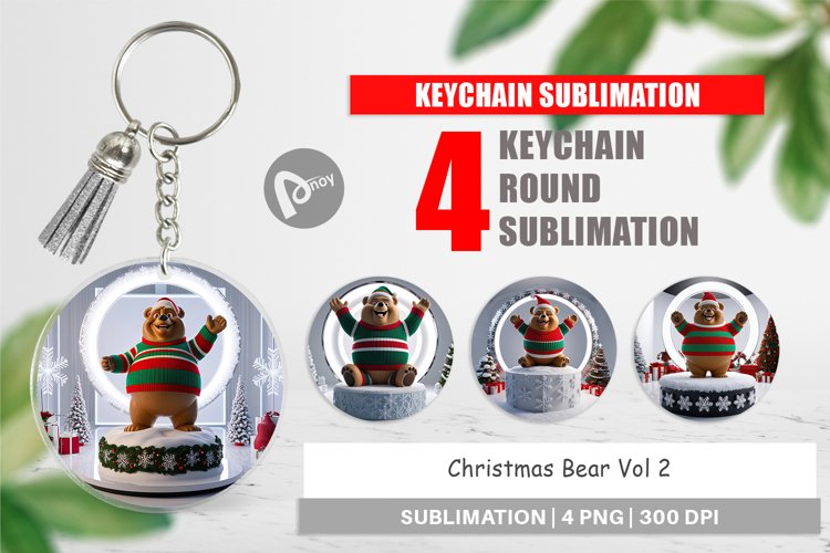 Keychain Christmas Bear