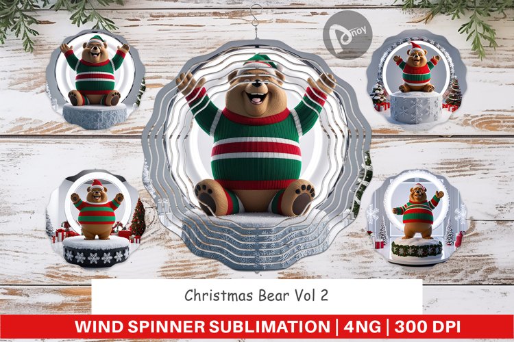 Wind Spinner Christmas Bear