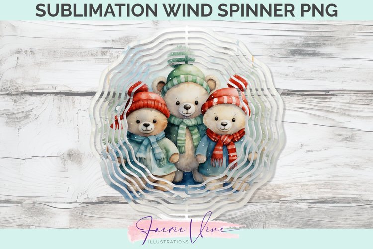 Christmas Bears Sublimation Wind Spinner