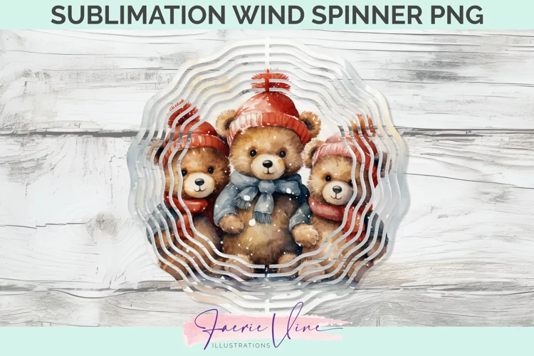 Christmas Bears Sublimation Wind Spinner