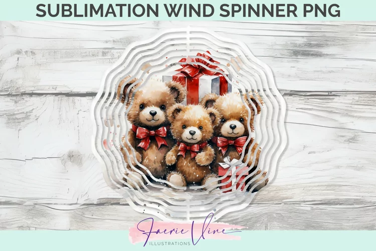 Christmas Bears Sublimation Wind Spinner