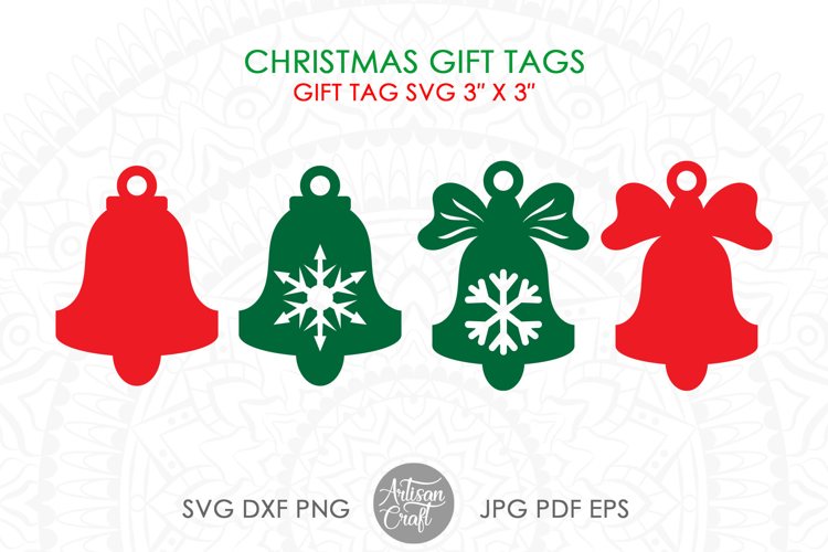 Christmas bell gift tag, Christmas gift tag, SVG cut files