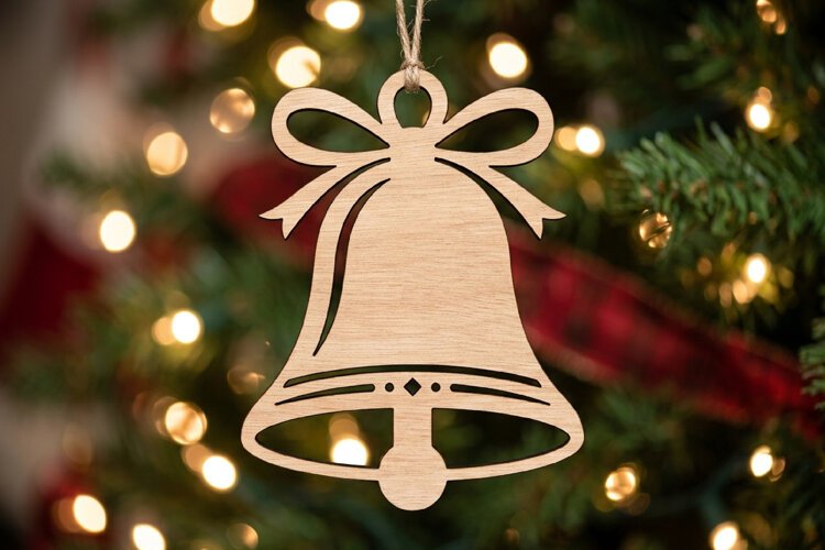 Christmas Bell Ornament Laser Cut example image 1