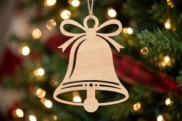 Christmas Bell Ornament Laser Cut