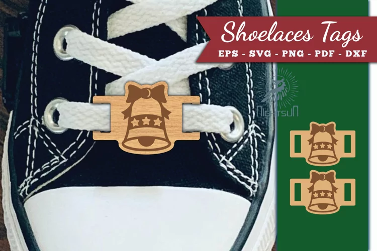 Christmas Bell Shoelaces Tags Laser Cut SVG