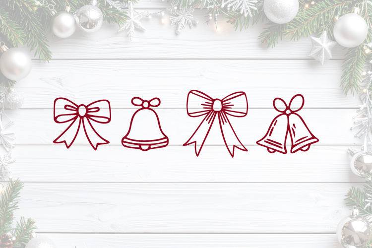 Christmas Bows and Bells SVG