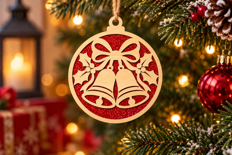 Christmas Bells Ornament Laser SVG File