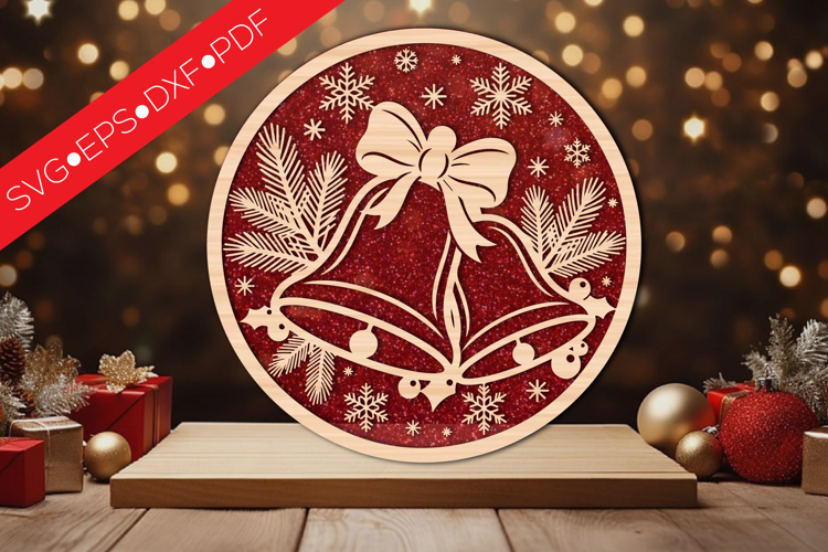 Christmas Bells Round SVG
