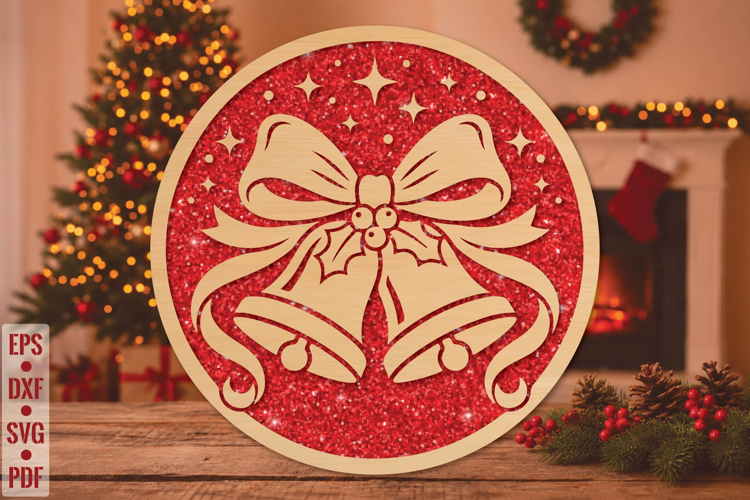 Christmas Bells Round Laser Cut SVG