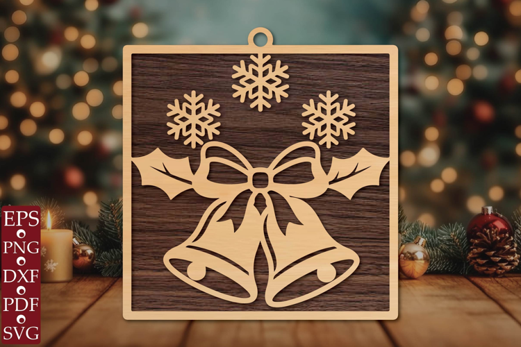 Christmas Bells SVG Laser Cut Ornament