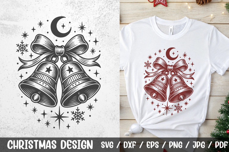 Christmas Bells SVG | Vintage Holiday Decoration