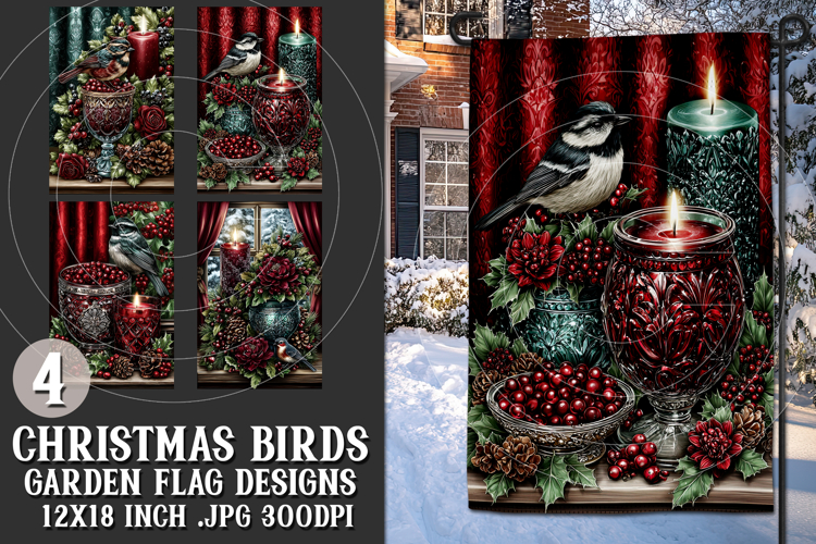 Christmas Garden Flag, Christmas Bird Garden Flags, s10