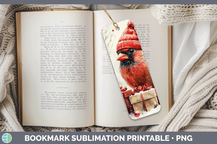 Christmas Birds 01 Cardinal Bookmark Sublimation Printable D