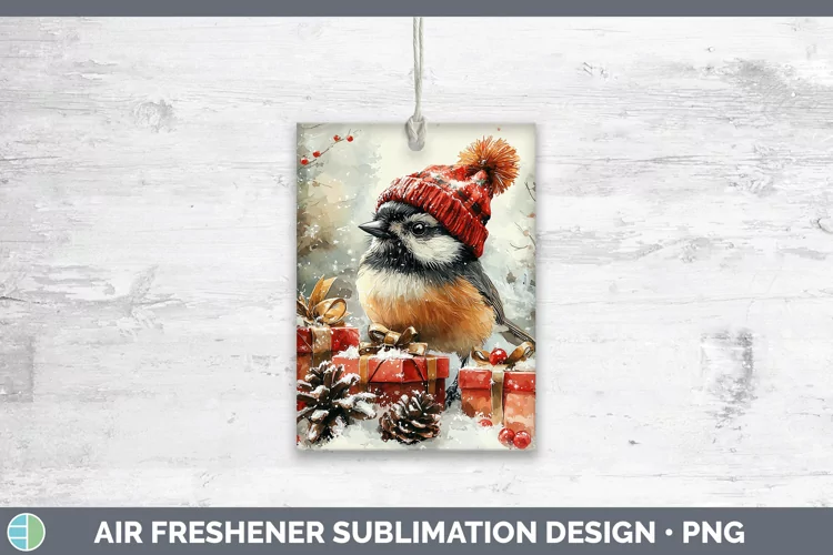 Christmas Birds 01 Chickadee Air Freshener Sublimation Car F