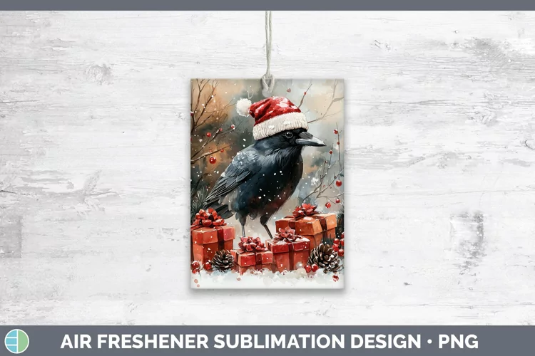 Christmas Birds 01 Crow Air Freshener Sublimation Car Freshe