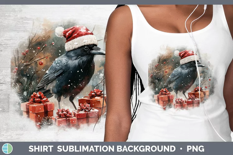 Christmas Birds 01 Crow Shirt Sublimation Sublimation Backgr