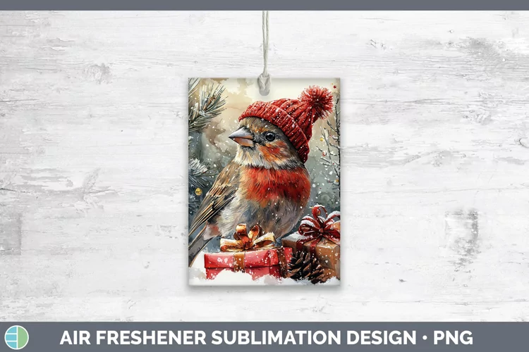 Christmas Birds 01 Finch Air Freshener Sublimation Car Fresh