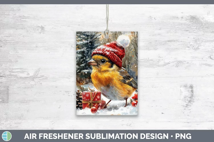 Christmas Birds 01 Goldfinch Air Freshener Sublimation Car F