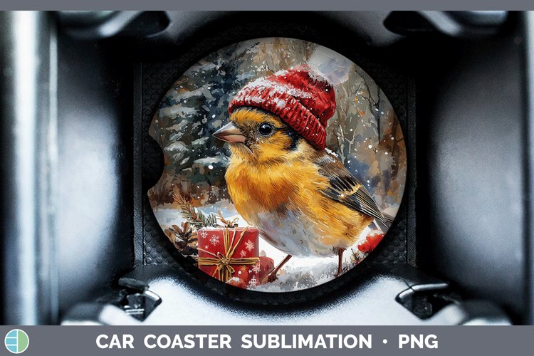 GorgeousChristmas Birds 01 Car Coaster design.