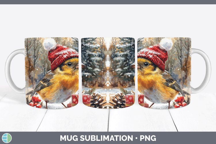 GorgeousChristmas Birds 01 Mug Wrap design.