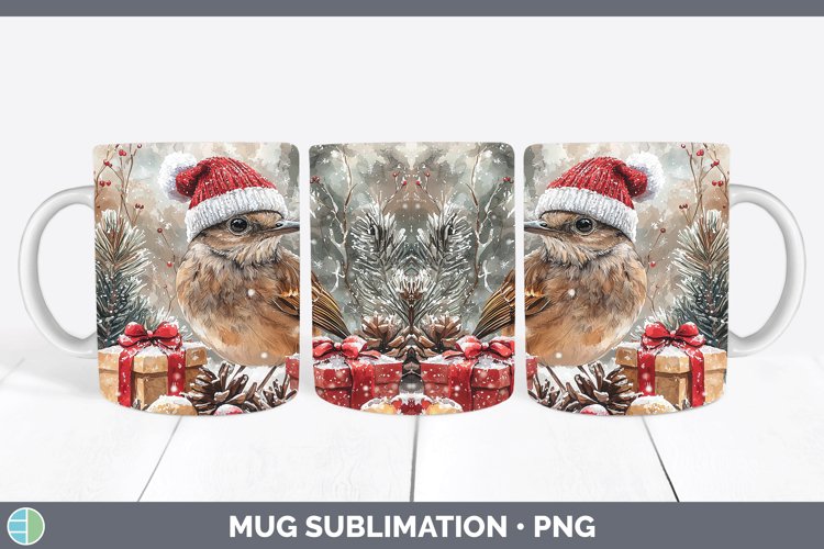 Christmas Birds 01 Mockingbird Mug Wrap Sublimation Coffee C