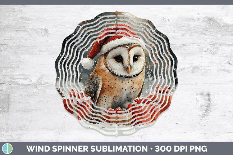Christmas Birds 01 Owl Wind Spinner Sublimation Spinner Desi