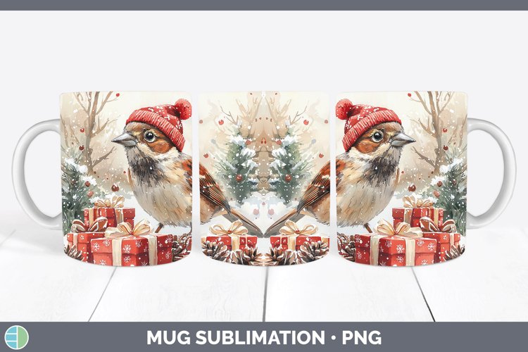 GorgeousChristmas Birds 01 Mug Wrap design.