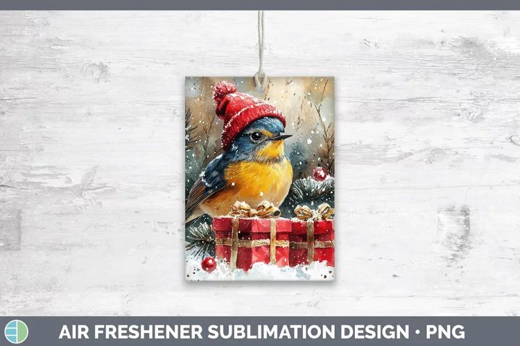 Christmas Birds 01 Warbler Air Freshener Sublimation Car Fre