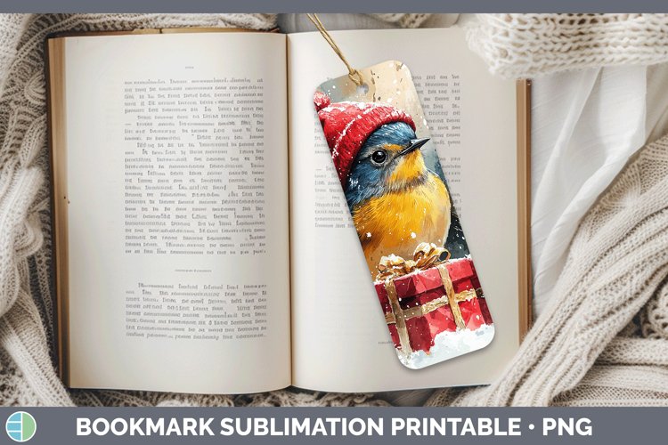 Christmas Birds 01 Warbler Bookmark Sublimation Printable De