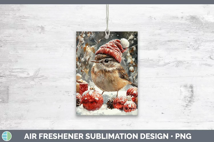 Christmas Birds 01 Wren Air Freshener Sublimation Car Freshe