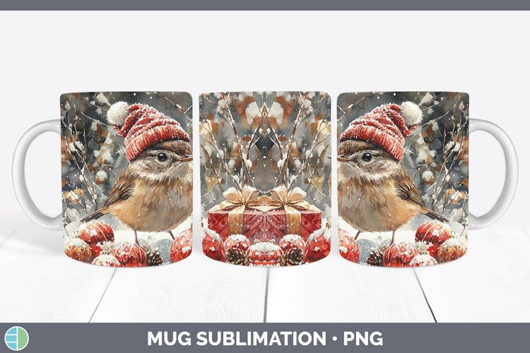 GorgeousChristmas Birds 01 Mug Wrap design.