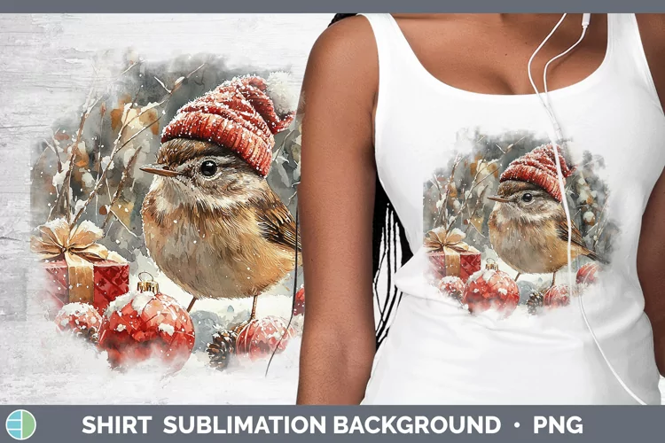 Christmas Birds 01 Wren Shirt Sublimation Sublimation Backgr