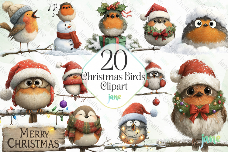 Christmas Birds Clipart