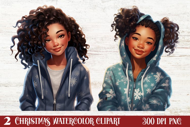 Christmas Black Girl Clipart, Christmas Girl Clipart