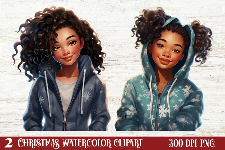Christmas Black Girl Clipart, Christmas Girl Clipart