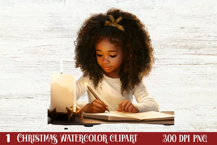 Christmas Black Girl Clipart, Christmas Girl Clipart