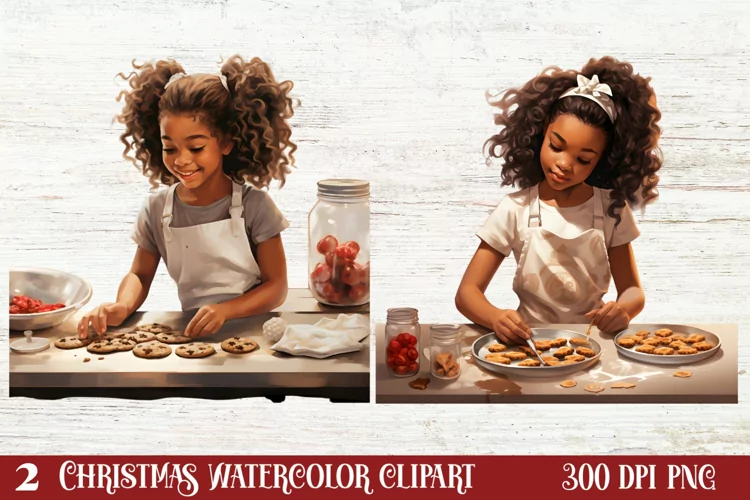 Christmas Black Girl Clipart, Christmas Girl Clipart