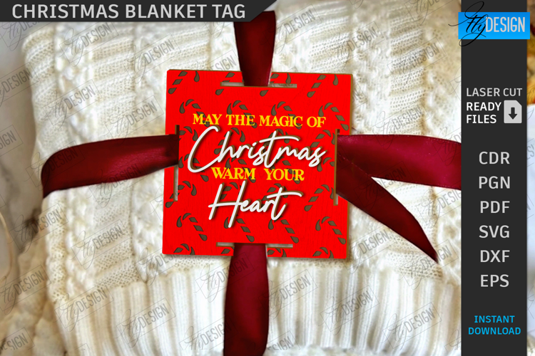 Christmas Blanket Tag Laser Cut|Xmas Gift Tags|Holidays SVG