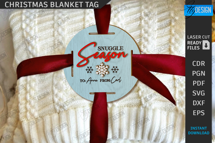 Christmas Blanket Tag Laser Cut|Xmas Gift Tags|Holidays SVG