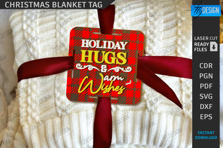 Christmas Blanket Tag Laser Cut|Xmas Gift Tags|Holidays SVG
