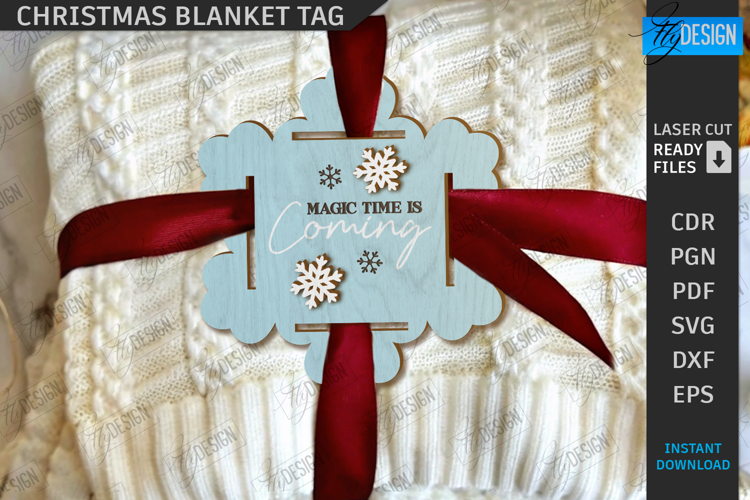 Christmas Blanket Tag Laser Cut|Xmas Gift Tags|Holidays SVG