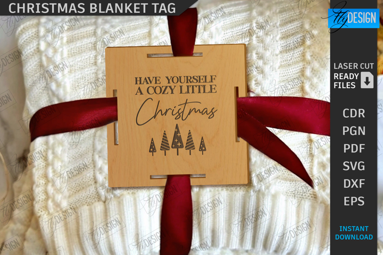 Christmas Blanket Tag Laser Cut|Xmas Gift Tags|Holidays SVG