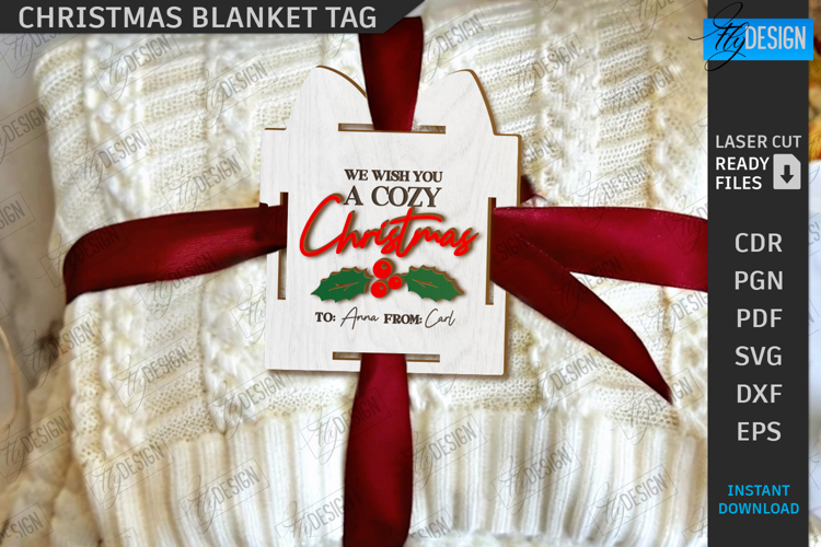 Christmas Blanket Tag Laser Cut|Xmas Gift Tags|Holidays SVG