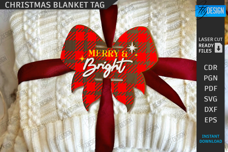 Christmas Blanket Tag Laser Cut|Xmas Gift Tags|Holidays SVG